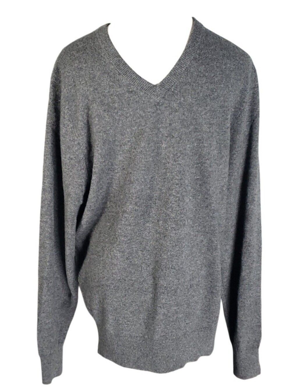 Cremieux Luxury Cashmere V-neck Grey Mens Pullover Sweater Old Money Preppy M